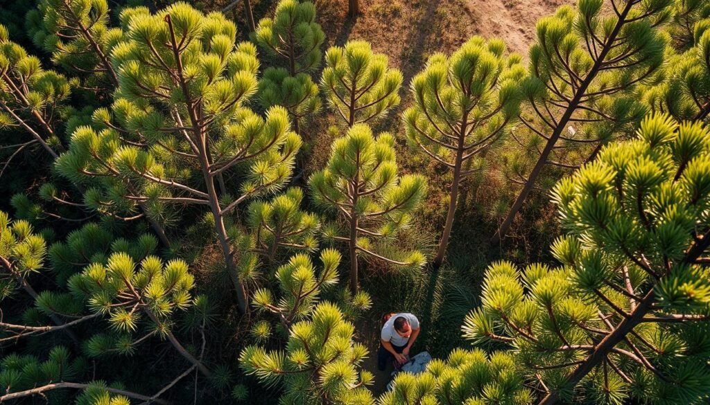 Monitoring pests and seasonal care for skinny pine trees