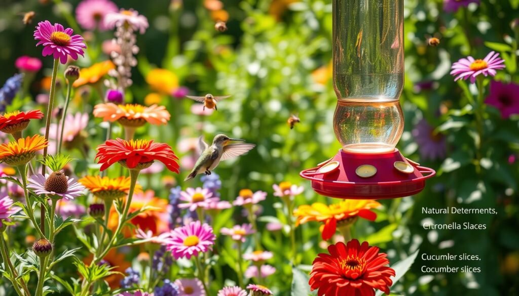 natural ways to keep bees away from hummingbird food