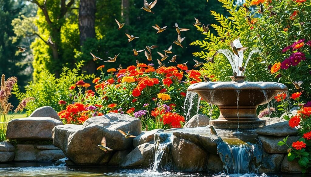 attracting hummingbirds with water features