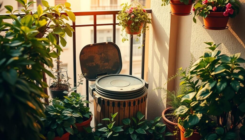 balcony composting in small apartments